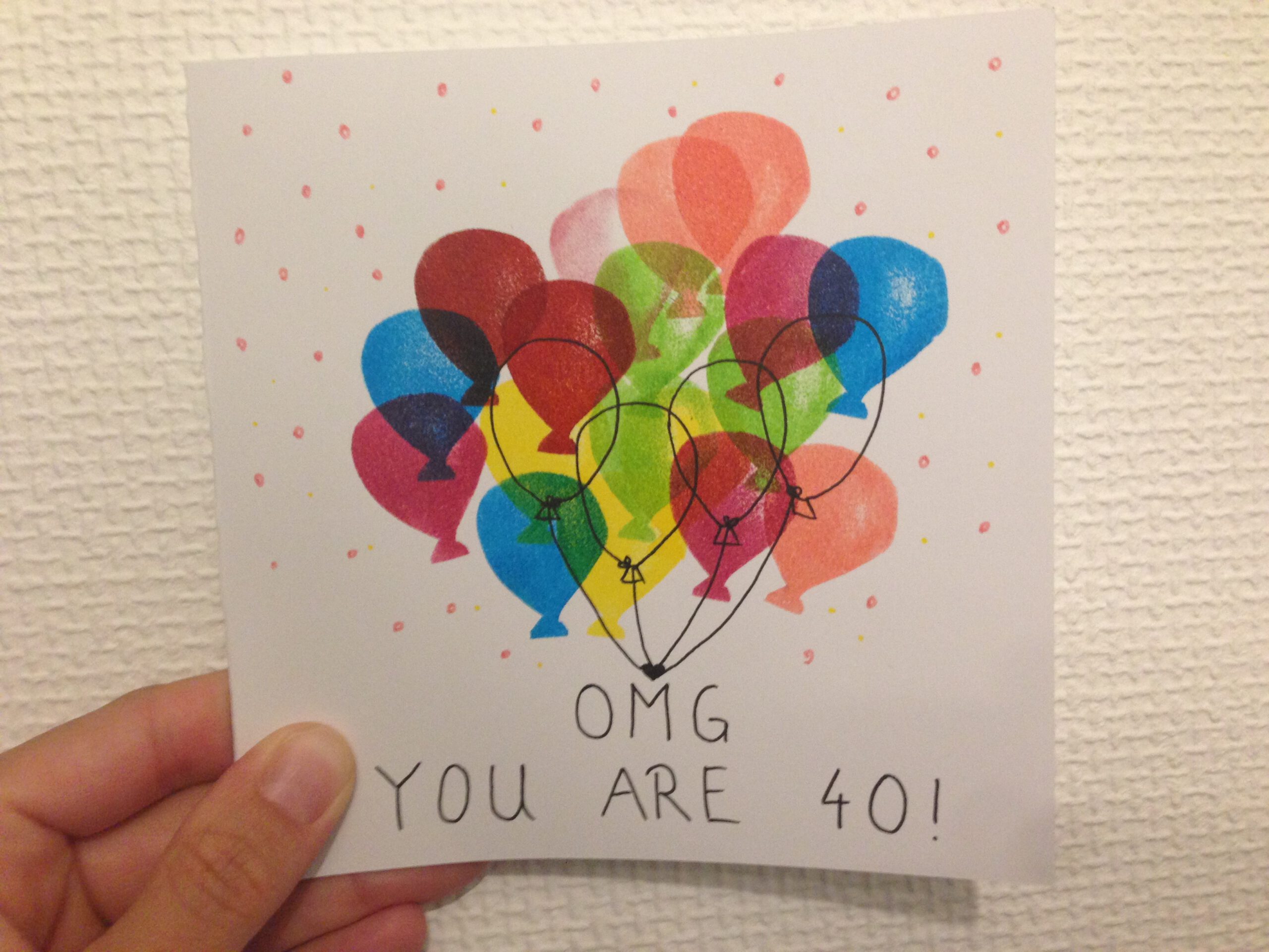 Handlettering Geburtstagskarte zum 40. Geburtstag Puderzuckerpunk