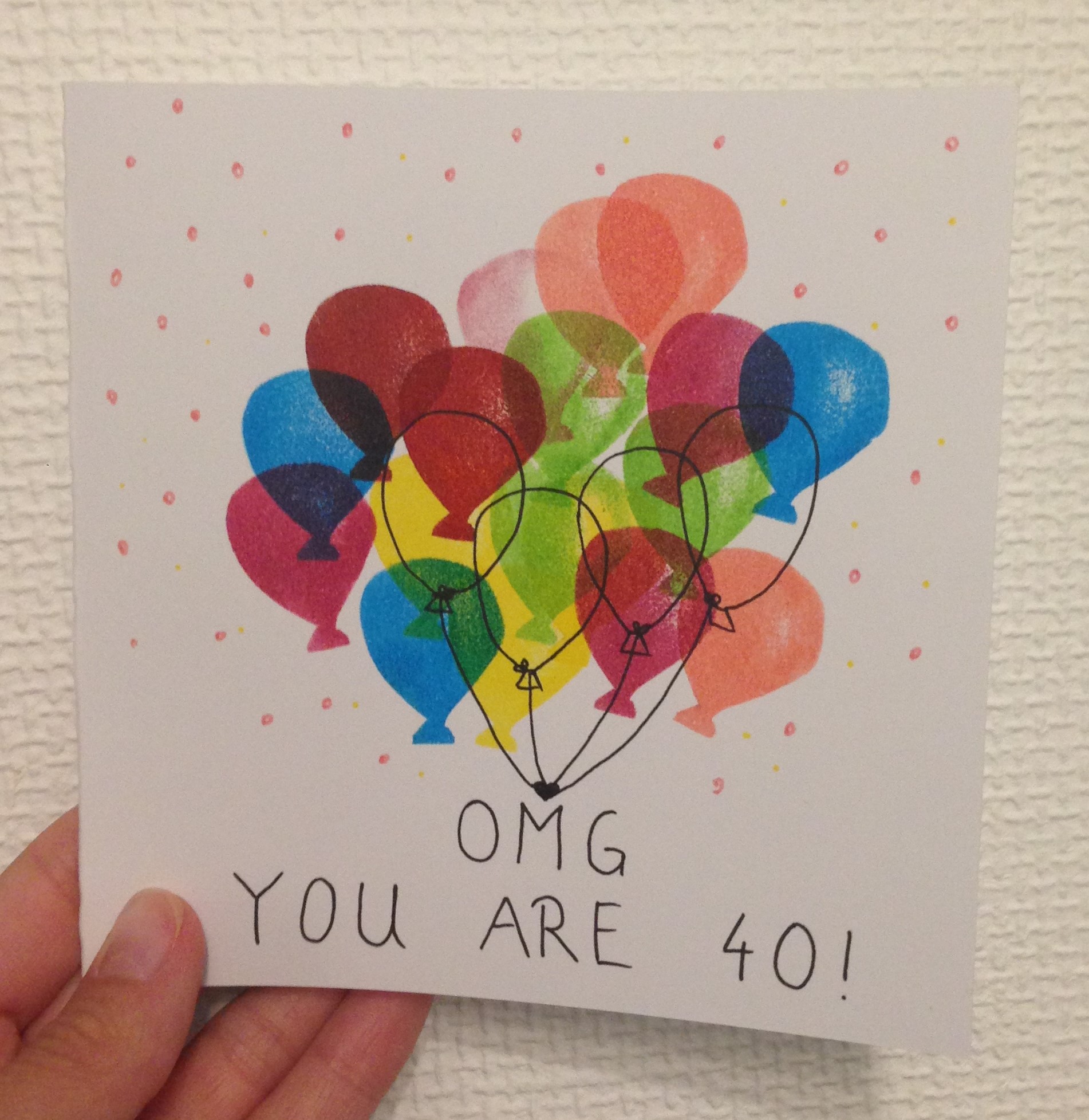 Handlettering Geburtstagskarte zum 40. Geburtstag Puderzuckerpunk